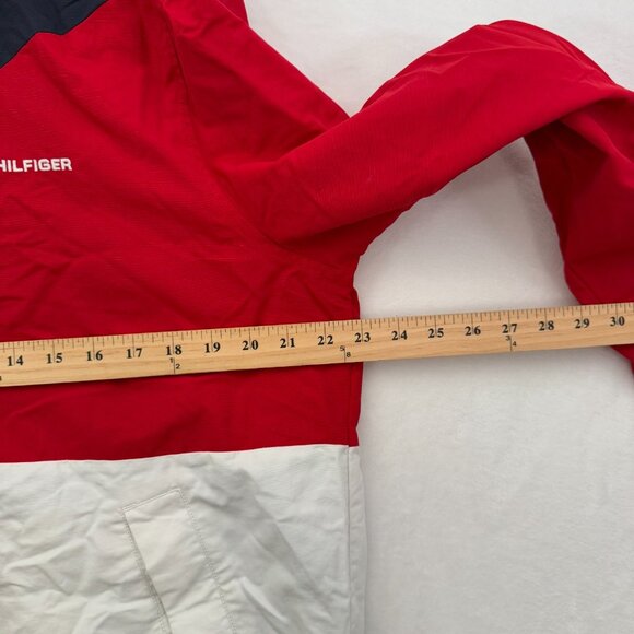 Tommy Hilfiger Rain Jacket Mens M Multicolor Coloblock Full Zip Water Resistant - Picture 6 of 14